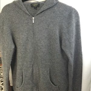 Charter Club Cashmere zip front hoodie sweater